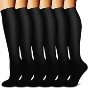 Copper Compression Socks for Women & Men (6 pairs) - Best Support for Nurses, Running, Hiking, Recovery
