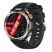 Waterproof Smart Watch With Flashlight And Compass1 Inch Black Smart Watches