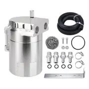 Oil Catch Can, Universal Baffled Catch Can Kit with NBR Fuel 2.6 FT Silver