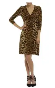 Bardot Ladies 3/4 Sleeve Boogie Nights Dress size 6 Colour Leopard Print