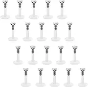 [FECTAS] 20stk Lippenpiercing Labret Monroe Stecker Piercing Set Bioflex Flexibler Ohr Tragus Helix Ohrpiercing 6mm 8mm 10mm