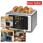 4-Slice Touchscreen Toaster with Digital Timer - Dual Control & 6 Shade Settings