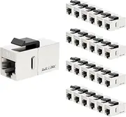 iwillink CAT7 Coupler RJ45 Keystone Shielded Coupler 25-Pack, Ethernet Coupler, Female to Female Keystone Jack，STP Keystone Insert for Cat7/Cat6a/cat6/cat5e Cable, Silver (YUNXI-KJ-25-C7-S-10)