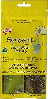 Splosht Large Fishpond/Waterfeature Pack - Dissolvable Sachets - No Measuring. Reduces Algae and Sludge Naturally - Safe for Fish and Aquatic Animals - Treats 150-13,600 litres (Large Pond)