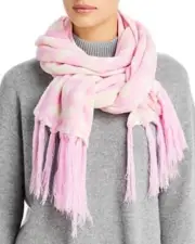 MSRP $88 Aqua Heart Jacquard Scarf Pink Size OSFA