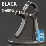 Adjustable Hand Grip Strengthener (5-60kg) – Wrist, Forearm & Hand Exerciser with Counter for Muscle Building-Black