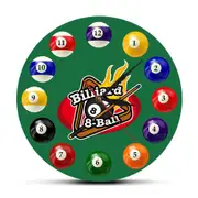 Billiard Balls Colorful Wall Clock Pool Snooker Sports Clock Pool Hall Game Room