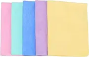 Chamois Cloth, Shamies Towels for Cars & Dogs, 5-Pack (25"X16"), PVA Material, Absorbent, Durable, Multiple Colors