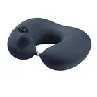 (Azure Blue)Neck Pillow U Shape Portable Press Inflatable Ice Silk Travel P SK