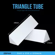 100 x Triangle Cardboard Mailing Tubes 540 x 210mm White Packaging Carton Box