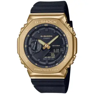 CASIO G-SHOCK 農家橡樹 黑金奢華雙顯腕錶 GM-2100G-1A9