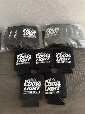 BRAND NEW COORS LIGHT OFFICIAL BEER OF NASCAR CAN BLACK COOZIE! x5 Pack!