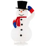 Costway130CM Pre-Lit Christmas Snowman with 120 Built-in LED Lights
