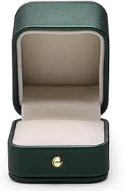Oirlv Gorgeous Blackish Green Ring Box Premium Leather Ring Bearer Box for Wedding,Proposal Jewelry Gift Case (Ring Box) …