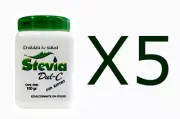 5 x Stevia Dul-C 100g Natural Sweetener – Sugar Substitute, Zero Calories, Vegan