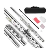 Flute 17 Key Closed hole C flute for beginner Cleaning kit with Gloves Cloth ...