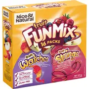 Nice & Natural Fruit Fun Mix Variety Multi Pack School Snacks Gluten Free 16 pack