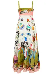 Alemais Evergreen Printed Linen Maxi Dress - Multicoloured - 8 (UK8 / S) 8 (UK8 / S)