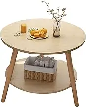 Practical Density Fiberboard Coffee Table Double Tier Round Coffee Table Bedroom Balcony Coffee Table Multifunctional Coffee Table Sturdy