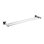 Double Classic Chrome Towel Bar Rail Bathroom