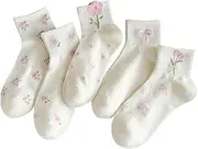 [Flerivva] Women Cute Ankle Socks Cotton Mini Crew Athletic Casual Sock for Girls Sneakers