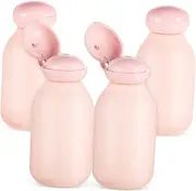 WOFASHPURET 4 Pcs Squeeze Travel Shampoo Bottles Toiletry Containers Leakproof Travel Dispenser for Shampoo Lotion Wash Use