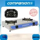COMPANION DOUBLE BURNER WOK COOKER W/ CARRY BAG - PIEZO IGNITION