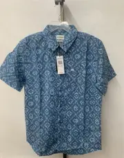 Quiksilver Mens OR Baja Blues Collared Button-Up Cotton Shirt Light Blue Size S
