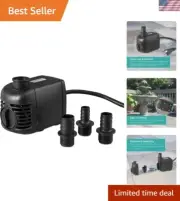 500 GPH Submersible Fountain Pump with Adjustable Flow Control & 8.7 ft Height