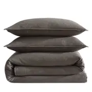 Calvin Klein Melange Flannel 3 Piece Comforter Set, Queen