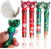 10 Color Theme Ballpoint Pens, Multi D Retractable Push Type Ballpoint Pen,Cute Multifunction Marker Pen Birthday Stationery S for Teens Students Children A 4 Pcs