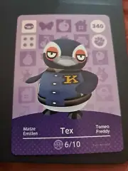 Genuine Animal Crossing Amiibo Card - Tex #340