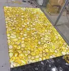 Agate Rectangle Countertop, Yellow Agate Table Top , Stone Dining Table Decor