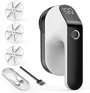 Electric Lint Shaver with LED Indicators, USB Rechargeable Lint Shaver, Adjustable 3-Way Speed, 6-Blade Blades, 2000 mAh for Various Fabrics, Lint Remover, Lint Cutter