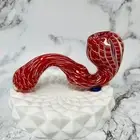 5" Handmade Thick Weave Lava Red Sherlock Tobacco Smoking Bowl Glass Pipes