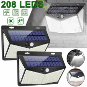 208 LED Outdoor Solar Power Wall Light PIR Motion Sensor Garden Security Lamp AU