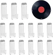Sgphrzlt 15 Pack Vinyl Record Storage Holder Wall Mount, Self-Adhesive Wall Record Display Shelf Hooks, No Screw Removable Acrylic CD Album Hangers for Home Office Decoration, Clear