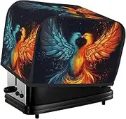 Fire and water phoenix Toaster Cover 2 Slice Bread Machine Covers Waterproof Universal Size Kitchen Small Appliance Cover with Hang Loop, Dust and Fingerprint Protection