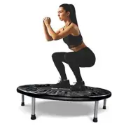 36/38 Mini Trampoline Rebounder Trampoline for Adults Max Load Deep Black