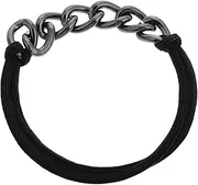 Beavorty Stylish Metal Chain Hair Tie for Women Black Elastic Band Accessory Curly Thick Ponytail Hair Band