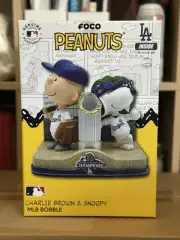 LA Dodgers Charlie Brown & Snoopy Peanuts World Series Dual Bobblehead FOCO NEW