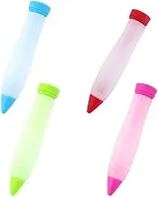 Cake Icing Pen 4PCS Reusable Silicone Food Writing Pen Cookie Piping Nozzles Milking Grease Pen Cake Chocolate Decor Tools DIY Kitchen Baking Tools