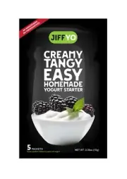 5-pack JIFFYO Bulgarian/Greek Probiotic Yogurt Starter each pack makes 4qt/1gal