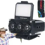 Headlamp Rechargeable,Head Flashlight - Powerful Headlight with Motion Sensor, Waterproof 5 Modes Adjustable Hat Clip Light for Hiking Fishing Hunting Running Backpacking