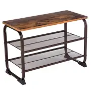 Shoe Bench Rack, 3-Tier Storage Shelf for Entryway Hallway Living Room, Indus...