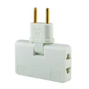 EU Plug Adapter 1 In 3 180-degree Rotating 1500W European Standard Plug Power Socket Charging Converter for Home JIKAIX White