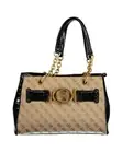 Guess Jeans GU14319 Beige Canvas Handbag Women Black