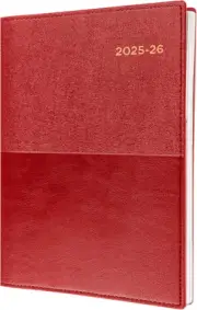 Collins Vanessa - A4 Day to Page Financial Year 2025-2026 Diary/Planner - Red