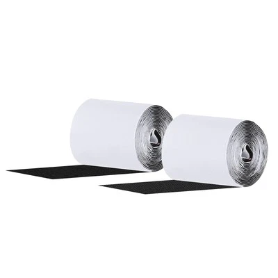 1 Set 4" x 9ft Hook and Loop Strips Roll Tape Double Sided Black