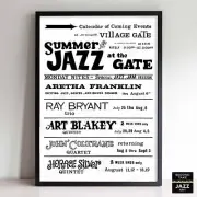 John Coltrane - Art Blakey - Aretha Franklin jazz poster - Village Gate - 1961